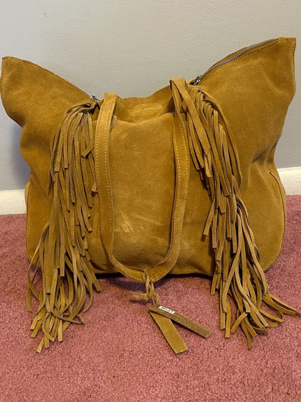 Cowgirl Fringe Linea Pelle suede tote